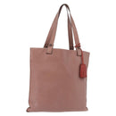 LOEWE Anagram Hand Bag Leather Pink Gold Auth ka4908-1