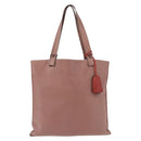 LOEWE Anagram Hand Bag Leather Pink Gold Auth ka4908-13