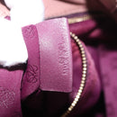 LOEWE Anagram Hand Bag Leather Pink Gold Auth ka4908-12
