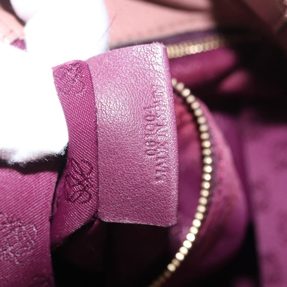 LOEWE Anagram Hand Bag Leather Pink Gold Auth ka4908