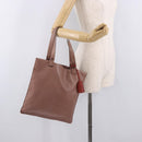 LOEWE Anagram Hand Bag Leather Pink Gold Auth ka4908-22