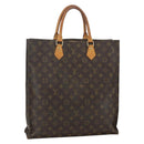 LOUIS VUITTON Monogram Sac Plat Hand Bag M51140 LV Auth ka491-1