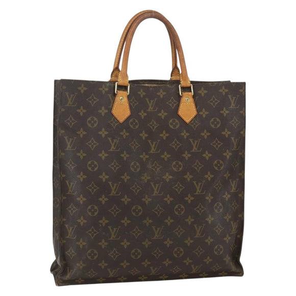 LOUIS VUITTON Monogram Sac Plat Hand Bag M51140 LV Auth ka491