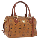 MCM Vicetos Logogram Hand Bag PVC Leather 2way Brown Gold Auth ka4912-1