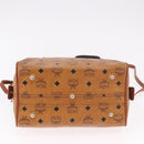MCM Vicetos Logogram Hand Bag PVC Leather 2way Brown Gold Auth ka4912-11