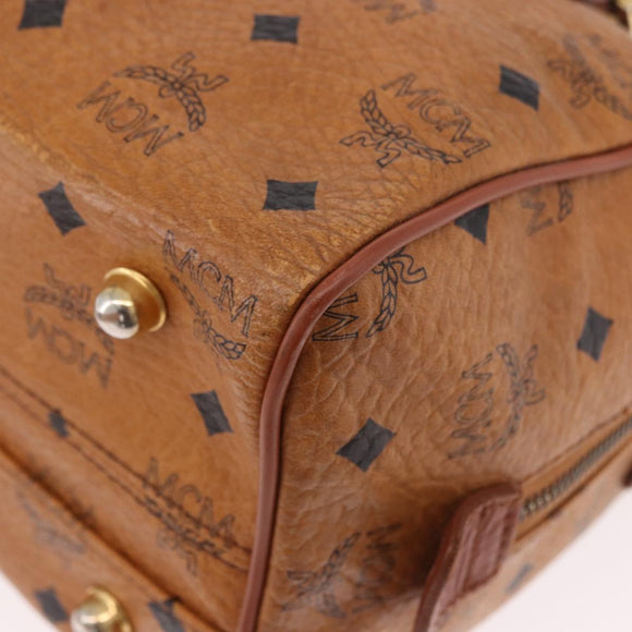 MCM Vicetos Logogram Hand Bag PVC Leather 2way Brown Gold Auth ka4912