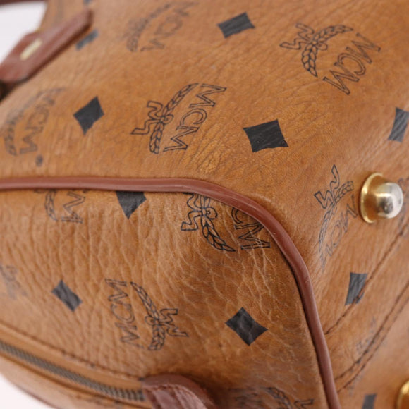 MCM Vicetos Logogram Hand Bag PVC Leather 2way Brown Gold Auth ka4912