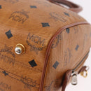 MCM Vicetos Logogram Hand Bag PVC Leather 2way Brown Gold Auth ka4912-15