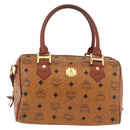 MCM Vicetos Logogram Hand Bag PVC Leather 2way Brown Gold Auth ka4912-2