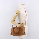MCM Vicetos Logogram Hand Bag PVC Leather 2way Brown Gold Auth ka4912-26