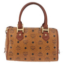 MCM Vicetos Logogram Hand Bag PVC Leather 2way Brown Gold Auth ka4912-3