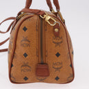 MCM Vicetos Logogram Hand Bag PVC Leather 2way Brown Gold Auth ka4912-4