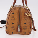 MCM Vicetos Logogram Hand Bag PVC Leather 2way Brown Gold Auth ka4912-5