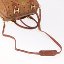 MCM Vicetos Logogram Hand Bag PVC Leather 2way Brown Gold Auth ka4912-9