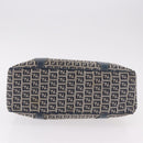 FENDI Zucchino Canvas Hand Bag Navy Silver Auth ka4913V-6