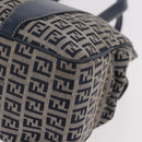 FENDI Zucchino Canvas Hand Bag Navy Silver Auth ka4913V-15