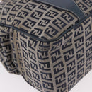 FENDI Zucchino Canvas Hand Bag Navy Silver Auth ka4913V-16