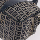 FENDI Zucchino Canvas Hand Bag Navy Silver Auth ka4913V-17