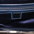 FENDI Zucchino Canvas Hand Bag Navy Silver Auth ka4913V-18