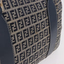 FENDI Zucchino Canvas Hand Bag Navy Silver Auth ka4913V-3