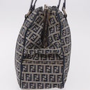 FENDI Zucchino Canvas Hand Bag Navy Silver Auth ka4913V-5