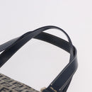 FENDI Zucchino Canvas Hand Bag Navy Silver Auth ka4913V-9