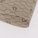Christian Dior Honeycomb Canvas Chain Shoulder Bag PVC Beige Gold Auth ka4914-9