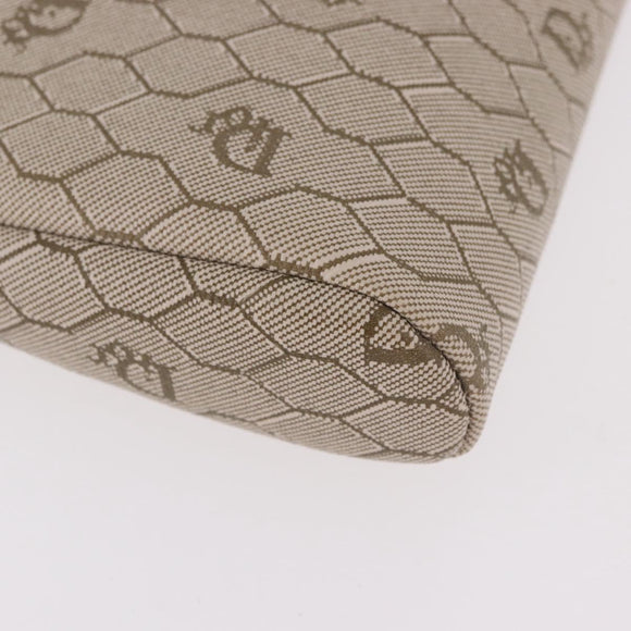 Christian Dior Honeycomb Canvas Chain Shoulder Bag PVC Beige Gold Auth ka4914