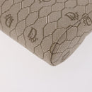 Christian Dior Honeycomb Canvas Chain Shoulder Bag PVC Beige Gold Auth ka4914-14