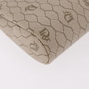 Christian Dior Honeycomb Canvas Chain Shoulder Bag PVC Beige Gold Auth ka4914-15