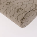 Christian Dior Honeycomb Canvas Chain Shoulder Bag PVC Beige Gold Auth ka4914-16