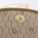 Christian Dior Honeycomb Canvas Chain Shoulder Bag PVC Beige Gold Auth ka4914-17