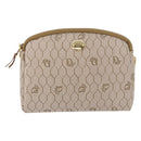 Christian Dior Honeycomb Canvas Chain Shoulder Bag PVC Beige Gold Auth ka4914-13