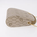 Christian Dior Honeycomb Canvas Chain Shoulder Bag PVC Beige Gold Auth ka4914-3
