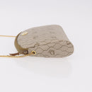 Christian Dior Honeycomb Canvas Chain Shoulder Bag PVC Beige Gold Auth ka4914-4