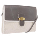 Christian Dior Honeycomb Canvas Shoulder Bag PVC White Gold Auth ka4915-1