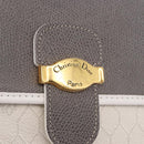 Christian Dior Honeycomb Canvas Shoulder Bag PVC White Gold Auth ka4915-17