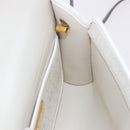 Christian Dior Honeycomb Canvas Shoulder Bag PVC White Gold Auth ka4915-19