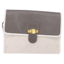 Christian Dior Honeycomb Canvas Shoulder Bag PVC White Gold Auth ka4915-13