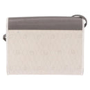 Christian Dior Honeycomb Canvas Shoulder Bag PVC White Gold Auth ka4915-2