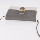 Christian Dior Honeycomb Canvas Shoulder Bag PVC White Gold Auth ka4915-6