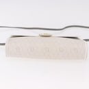 Christian Dior Honeycomb Canvas Shoulder Bag PVC White Gold Auth ka4915-5