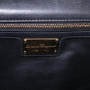 Salvatore Ferragamo Vala Chain Shoulder Bag Leather Black Gold Auth ka4916A-19