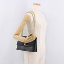 Salvatore Ferragamo Vala Chain Shoulder Bag Leather Black Gold Auth ka4916A-24