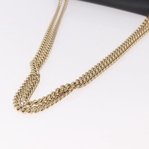 Salvatore Ferragamo Vala Chain Shoulder Bag Leather Black Gold Auth ka4916A