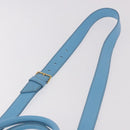 Miu Miu Hand Bag Leather 2way Light Blue Gold Auth ka4918M-10