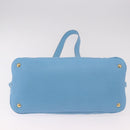 Miu Miu Hand Bag Leather 2way Light Blue Gold Auth ka4918M-11