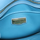 Miu Miu Hand Bag Leather 2way Light Blue Gold Auth ka4918M-18