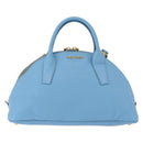 Miu Miu Hand Bag Leather 2way Light Blue Gold Auth ka4918M-2