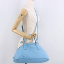 Miu Miu Hand Bag Leather 2way Light Blue Gold Auth ka4918M-25